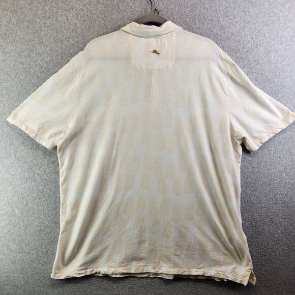 Tommy Bahama Shirt Mens XXL Yellow Pineapples Polo Resortwear Tropical Vacation - Picture 6 of 15